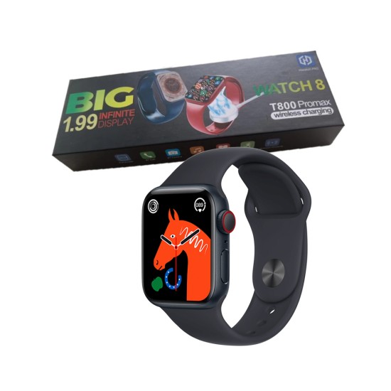 Smartwatch Hiwatch Pro T800 Pro Max Series 8 Control Unlock GPS Tracker Bluetooth with Wireless Charging Black Smartwatch Hiwatch Pro T800 Pro Max Series 8 Control Unlock GPS Tracker Bluetooth with Wireless Charging Black
